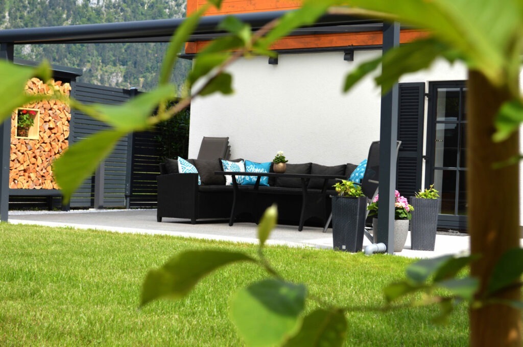 Sonnenterrasse im Ferienhaus TraunseeStrand